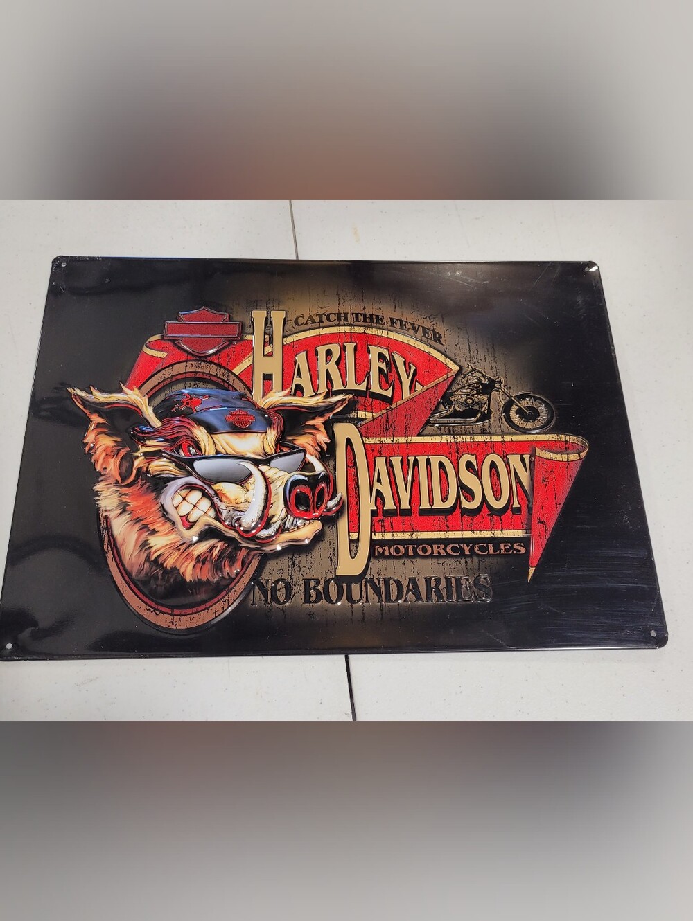Harley-Davidson Red and Black Wall Decor Sign - No Boundaries